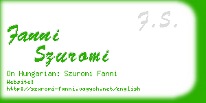 fanni szuromi business card